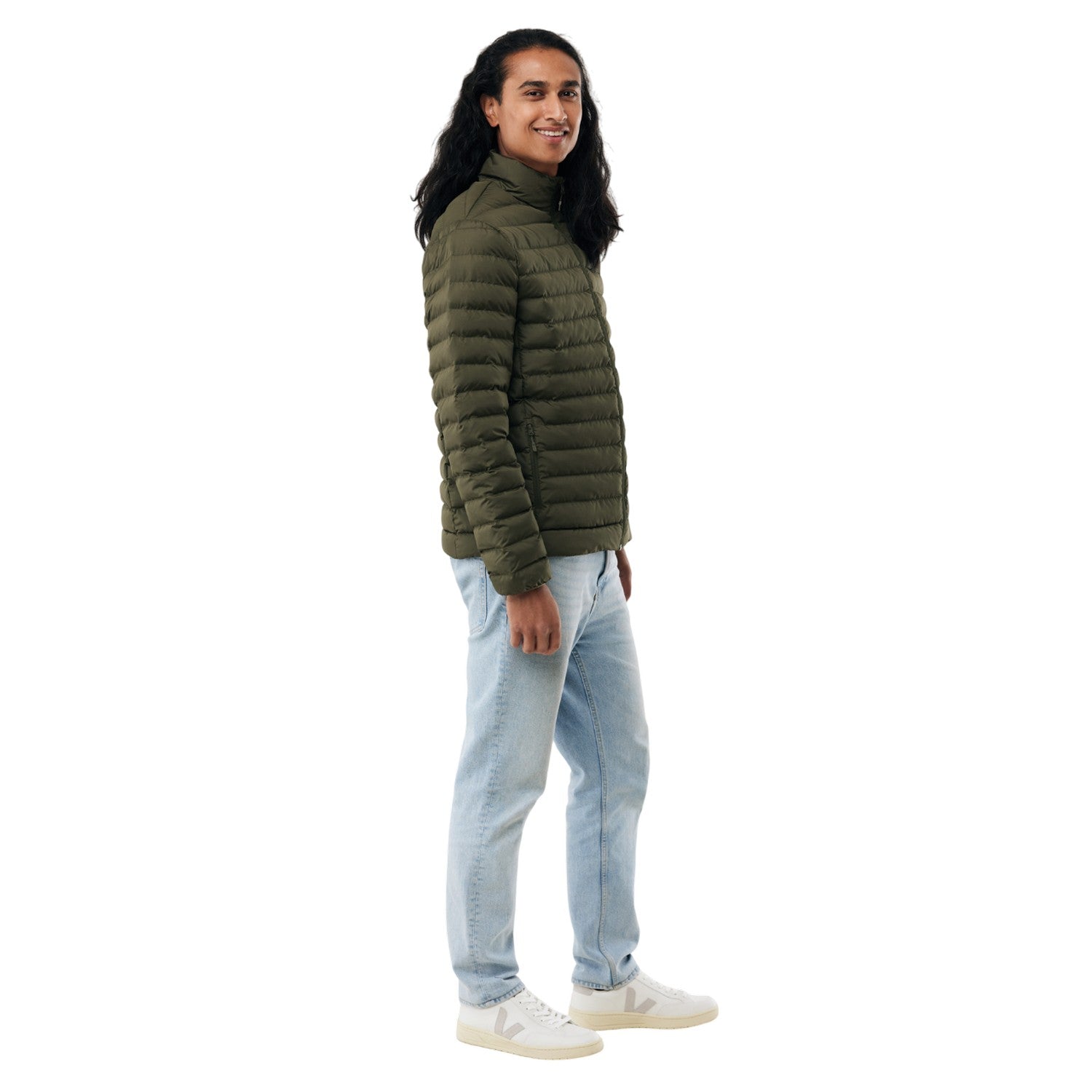 Khaki - Side - Iqoniq Mens Maiko Recycled Polyester Padded Jacket