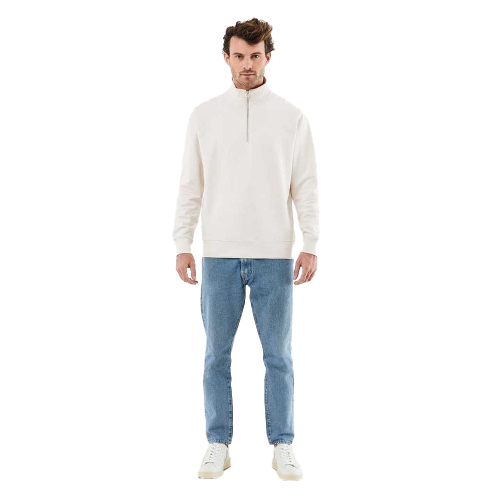 Ivory White - Side - Iqoniq Unisex Adult Elgon Recycled Cotton Quarter Zip Sweater Top