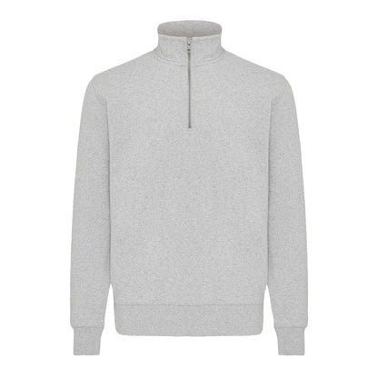 Light Heather Grey - Front - Iqoniq Unisex Adult Elgon Recycled Cotton Quarter Zip Sweater Top