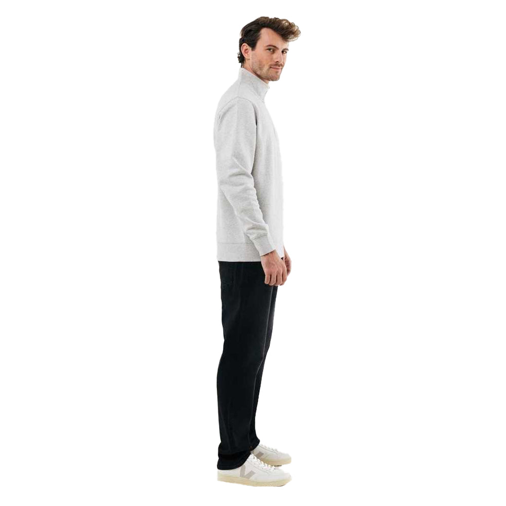 Light Heather Grey - Pack Shot - Iqoniq Unisex Adult Elgon Recycled Cotton Quarter Zip Sweater Top