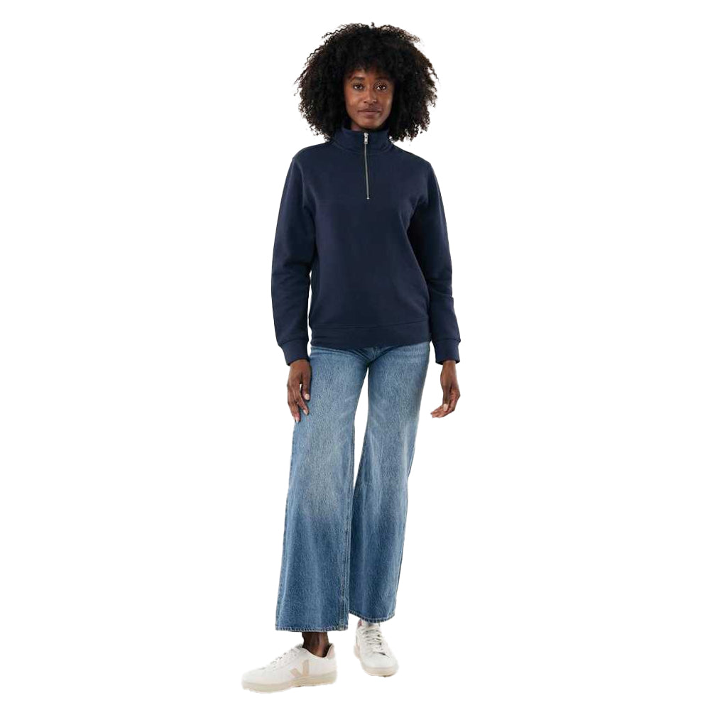 Navy - Side - Iqoniq Unisex Adult Elgon Recycled Cotton Quarter Zip Sweater Top