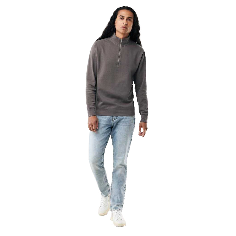 Anthracite - Side - Iqoniq Unisex Adult Elgon Recycled Cotton Quarter Zip Sweater Top