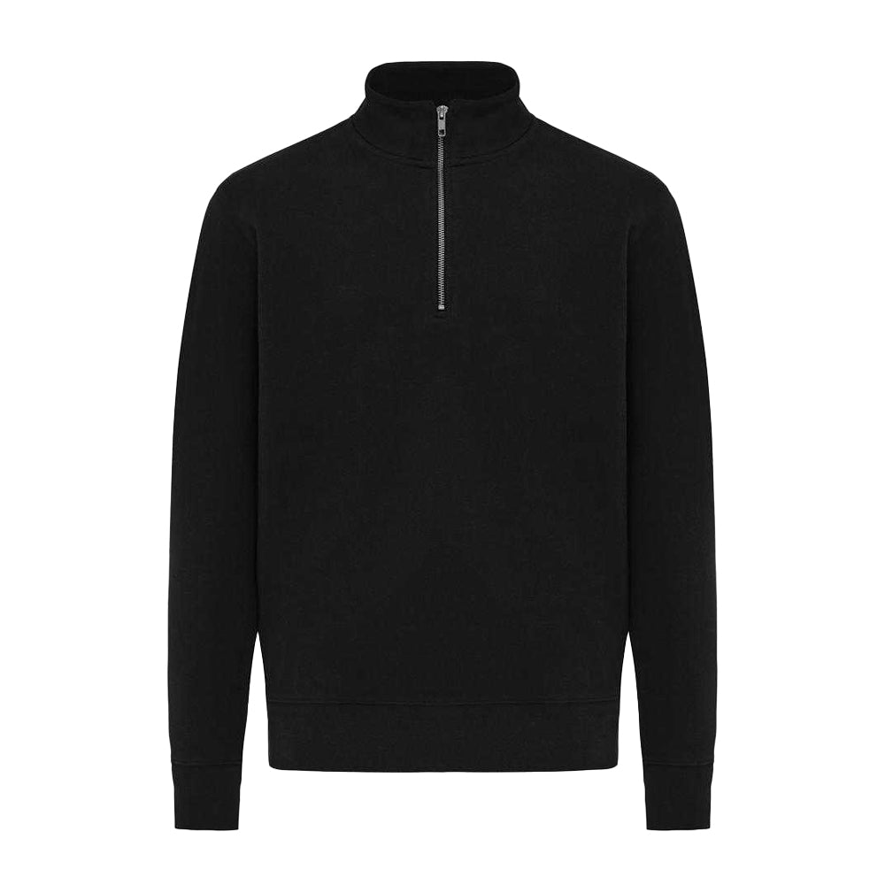 Black - Front - Iqoniq Unisex Adult Elgon Recycled Cotton Quarter Zip Sweater Top