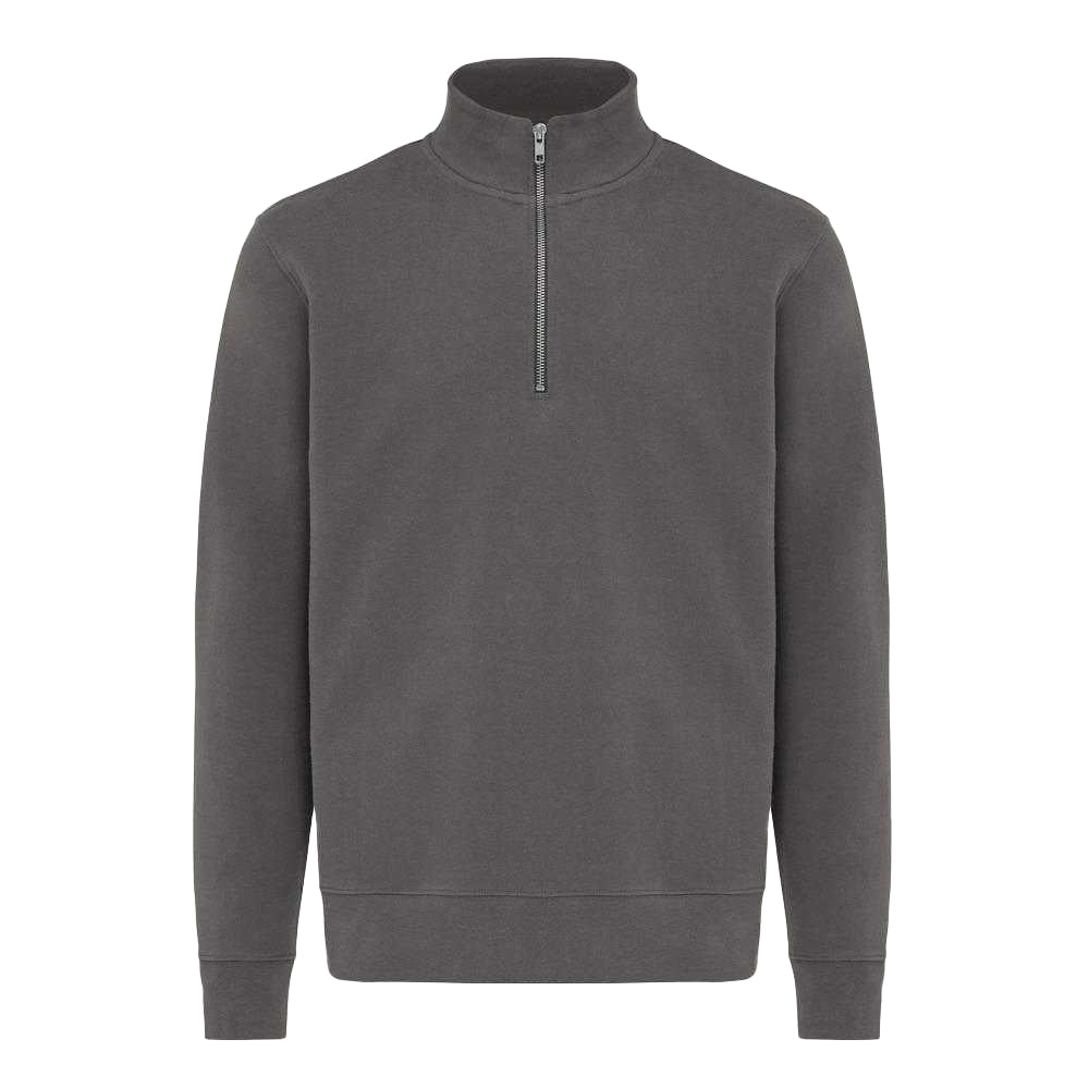 Anthracite - Front - Iqoniq Unisex Adult Elgon Recycled Cotton Quarter Zip Sweater Top