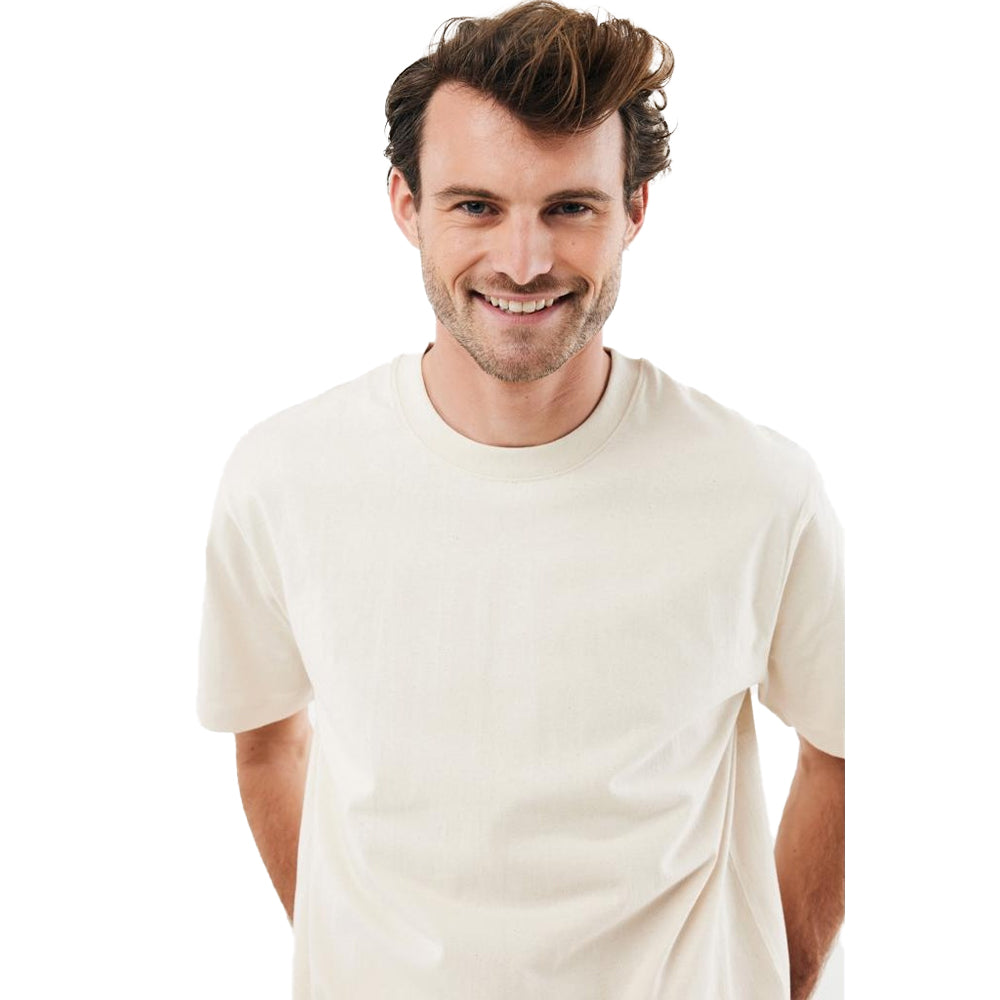 Natural Raw - Side - Iqoniq Unisex Adult Nikko Recycled Cotton Heavyweight T-Shirt