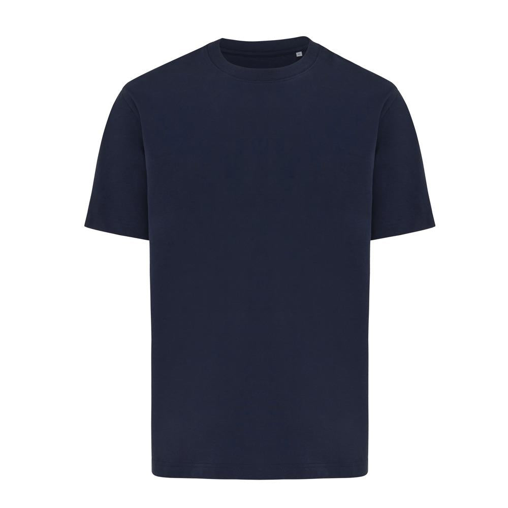 Navy - Front - Iqoniq Unisex Adult Nikko Recycled Cotton Heavyweight T-Shirt
