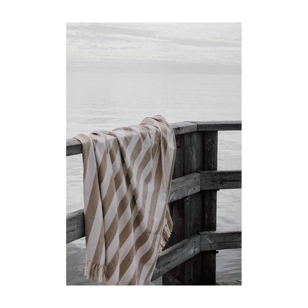 Beige - Side - Vinga Ornos Family Hammam Towel
