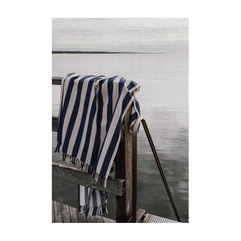 Blue - Side - Vinga Ornos Family Hammam Towel