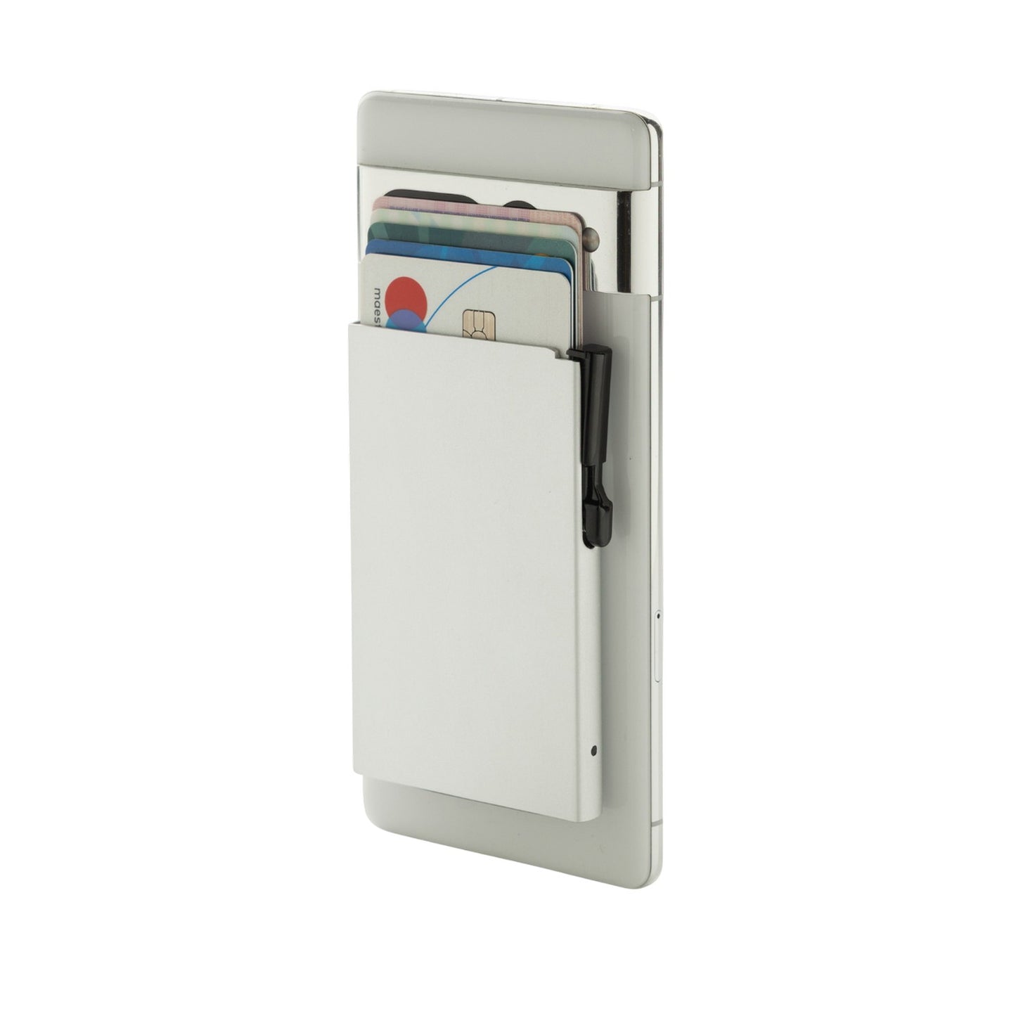 Silver - Side - XD Collection Aluminium Standard Phone Card Holder