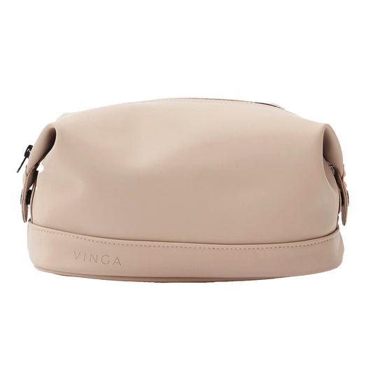 Greige - Front - Vinga Baltimore 4.5L Wash Bag