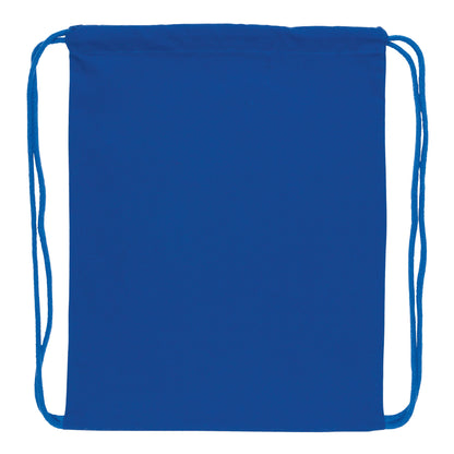 Blue - Back - XD Collection Impact Cotton Aware Drawstring Bag