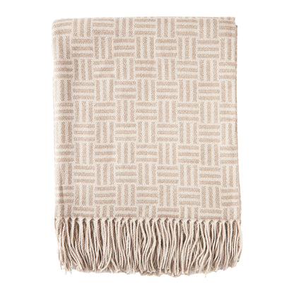 Brown - Front - Vinga Lenox Geometric Throw