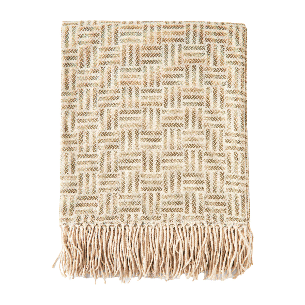Green - Front - Vinga Lenox Geometric Throw