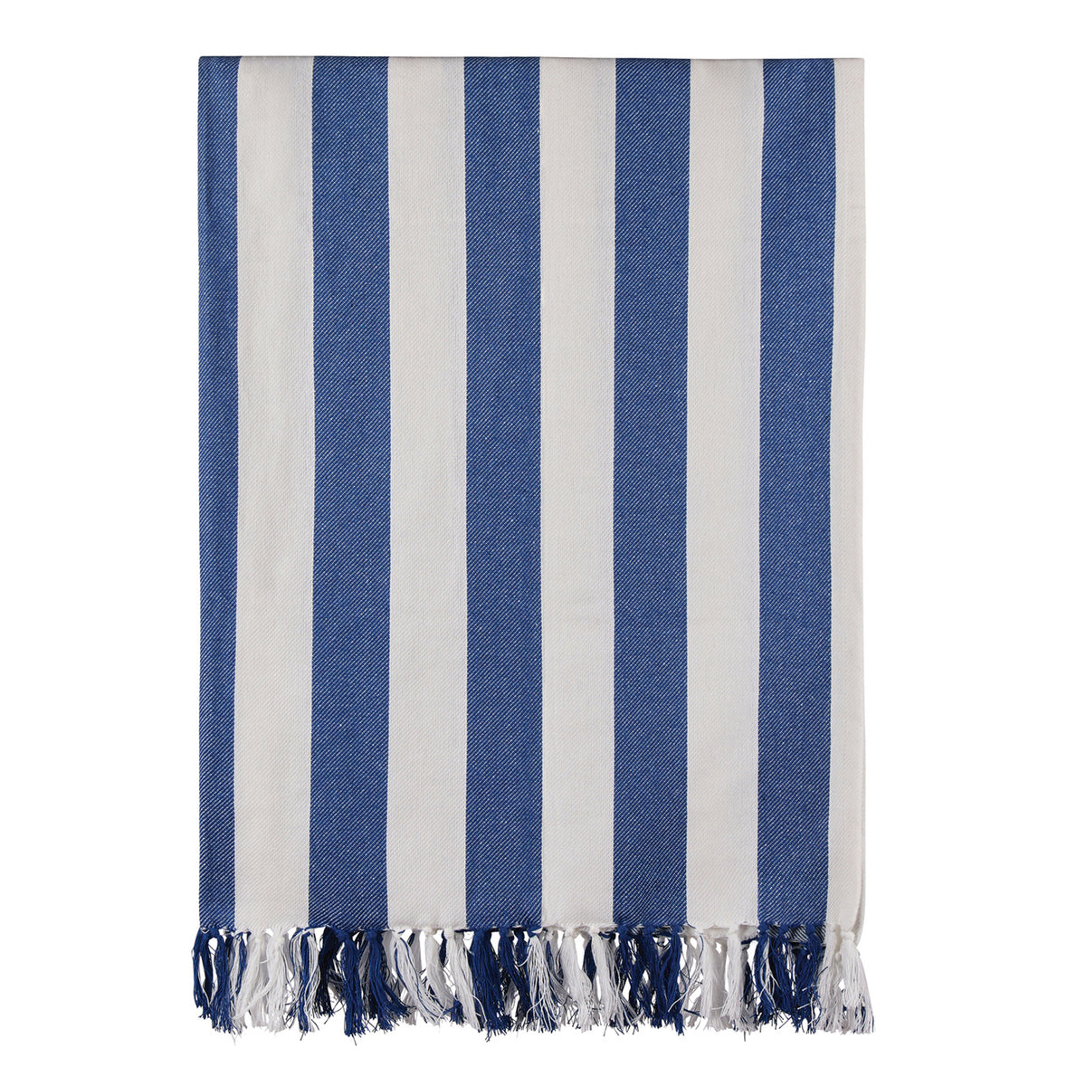 Blue-White - Front - Vinga Ornos Hammam Recycled Cotton Towel