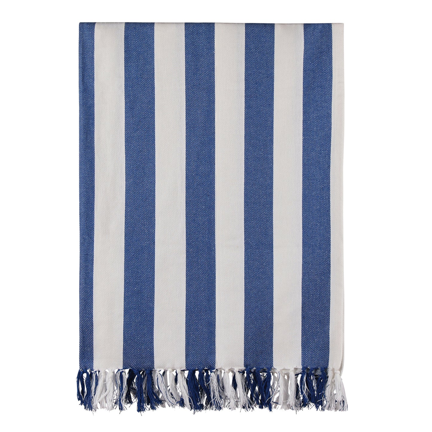 Blue-White - Front - Vinga Ornos Hammam Recycled Cotton Towel
