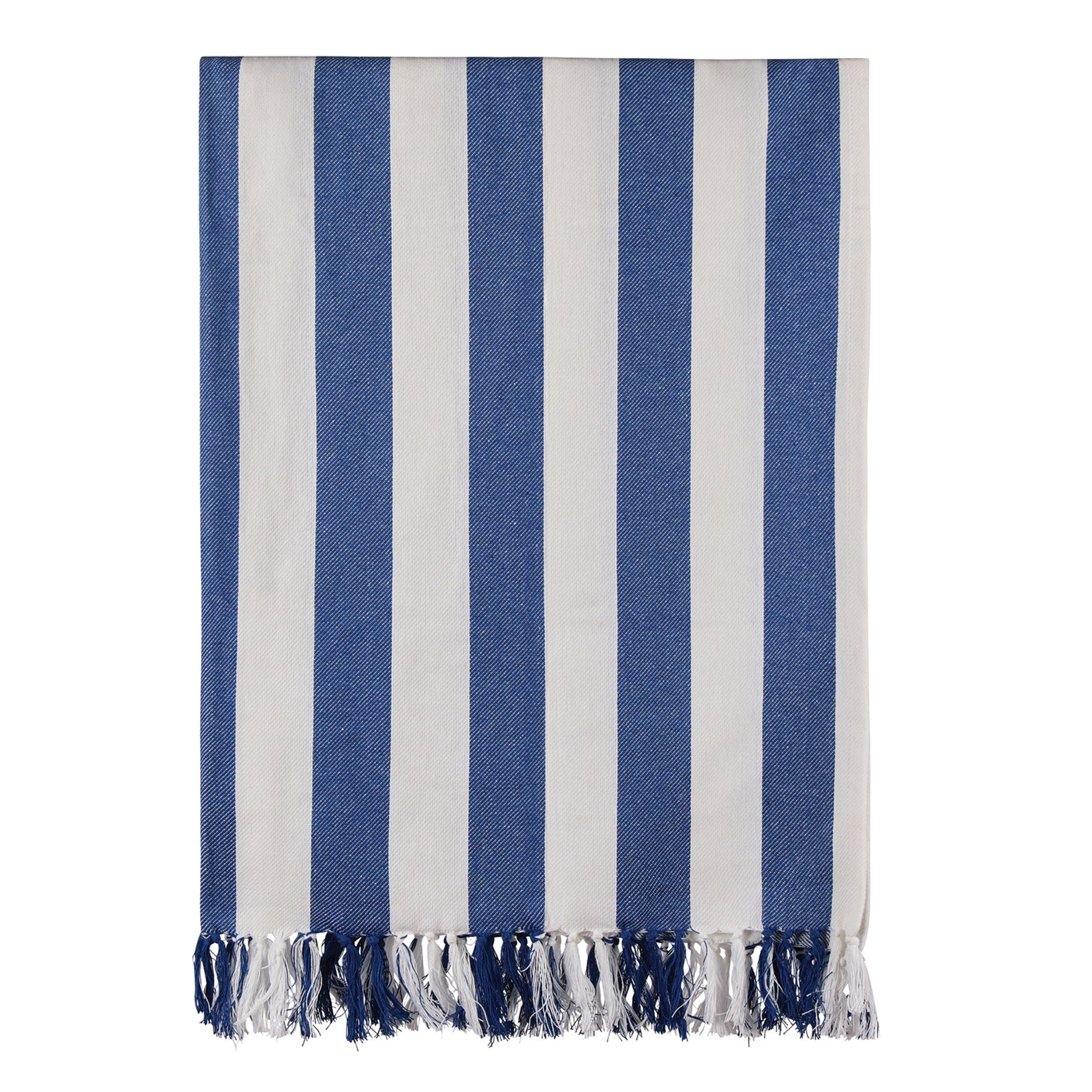Blue-White - Front - Vinga Ornos Hammam Recycled Cotton Towel