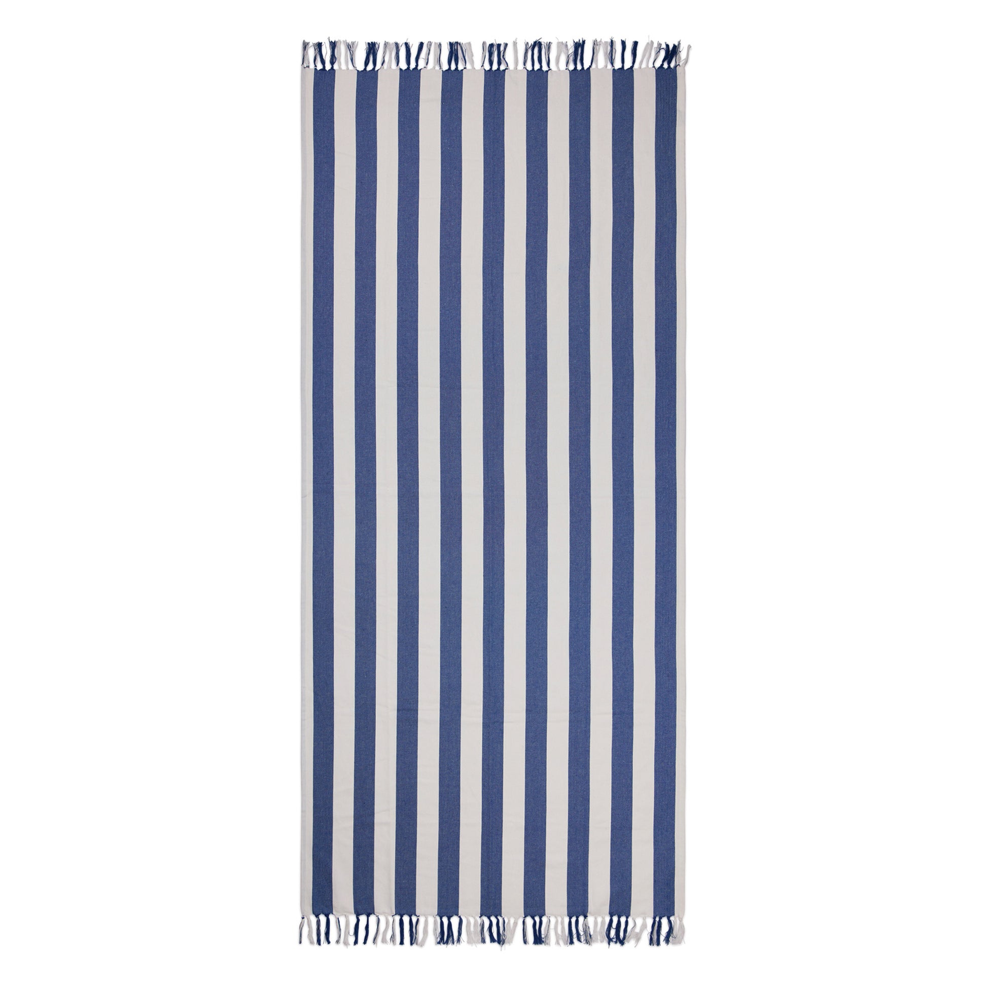 Blue-White - Back - Vinga Ornos Hammam Recycled Cotton Towel