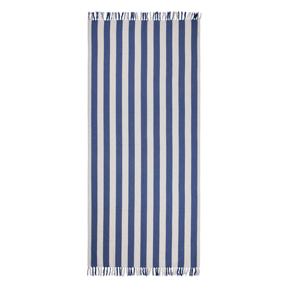 Blue-White - Back - Vinga Ornos Hammam Recycled Cotton Towel