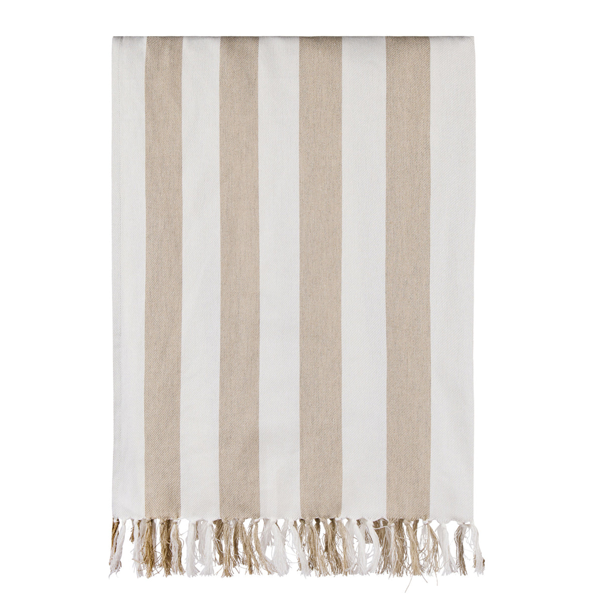 Beige-White - Front - Vinga Ornos Hammam Recycled Cotton Towel