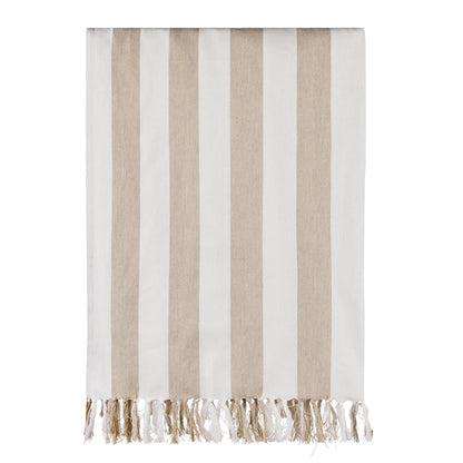 Beige-White - Front - Vinga Ornos Hammam Recycled Cotton Towel