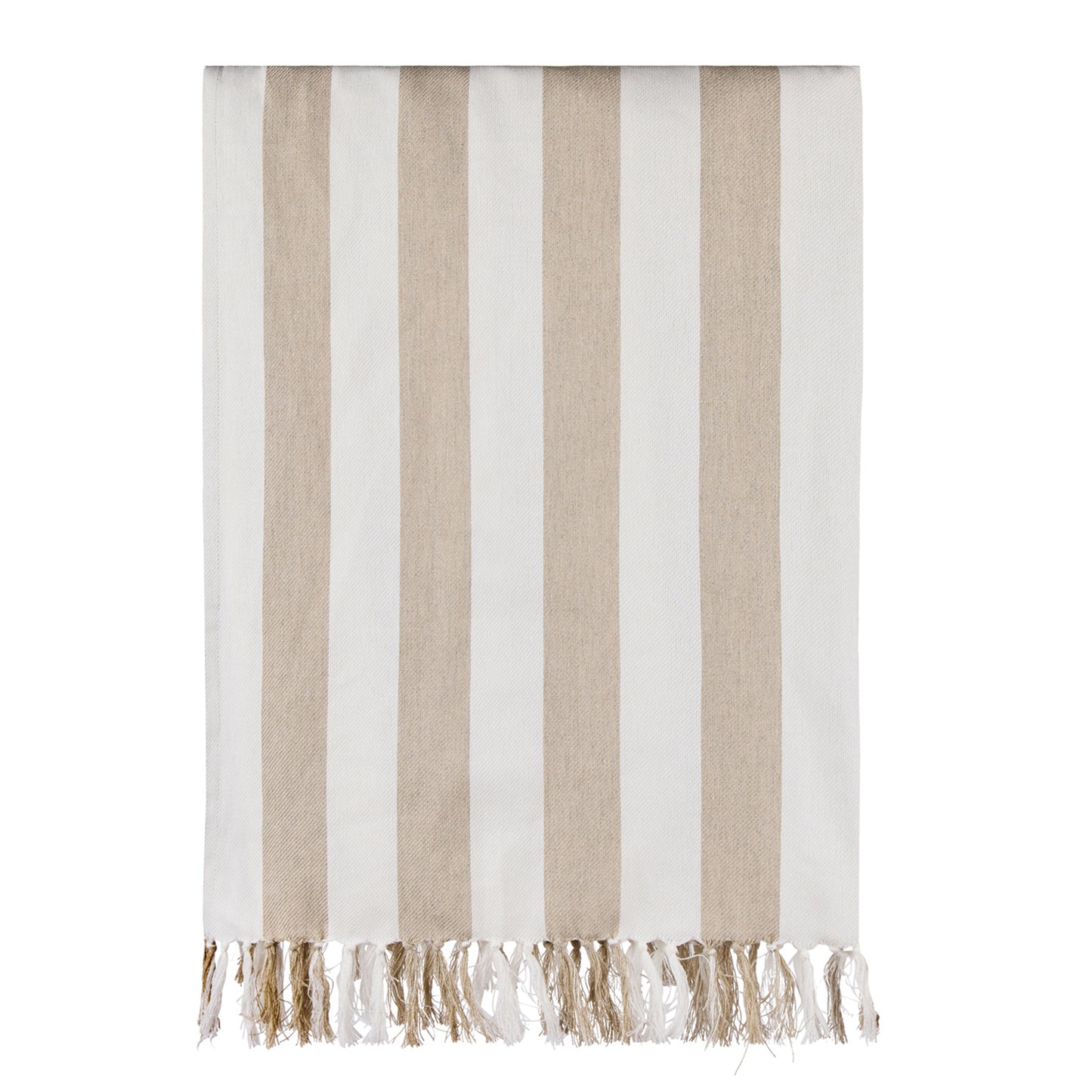 Beige-White - Front - Vinga Ornos Hammam Recycled Cotton Towel
