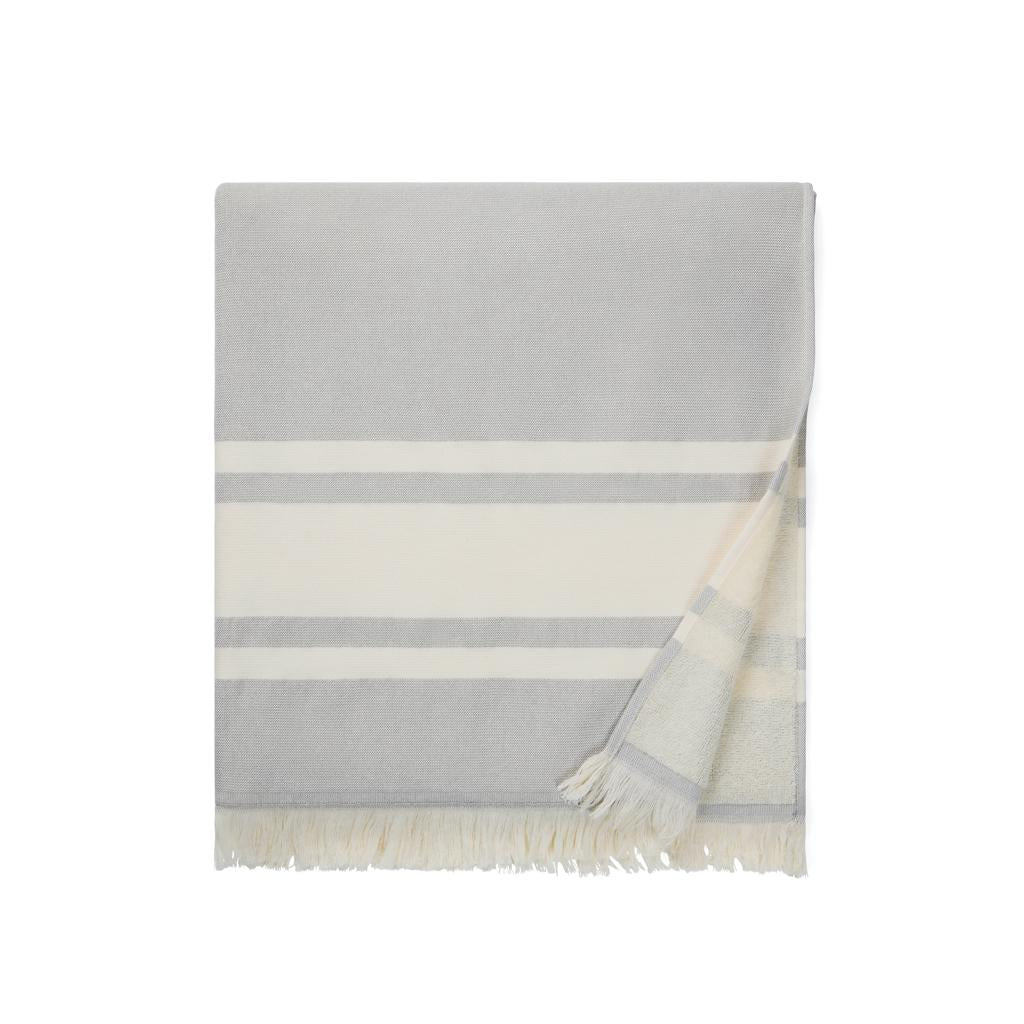 Grey - Back - Vinga Tolo Hammam Terrycloth Towel