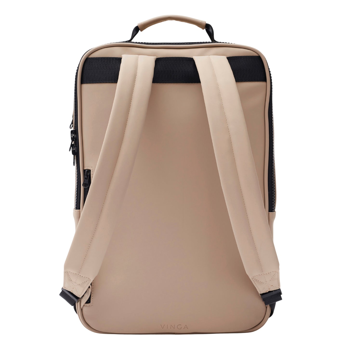 Greige - Back - Vinga Baltimore Travel Backpack