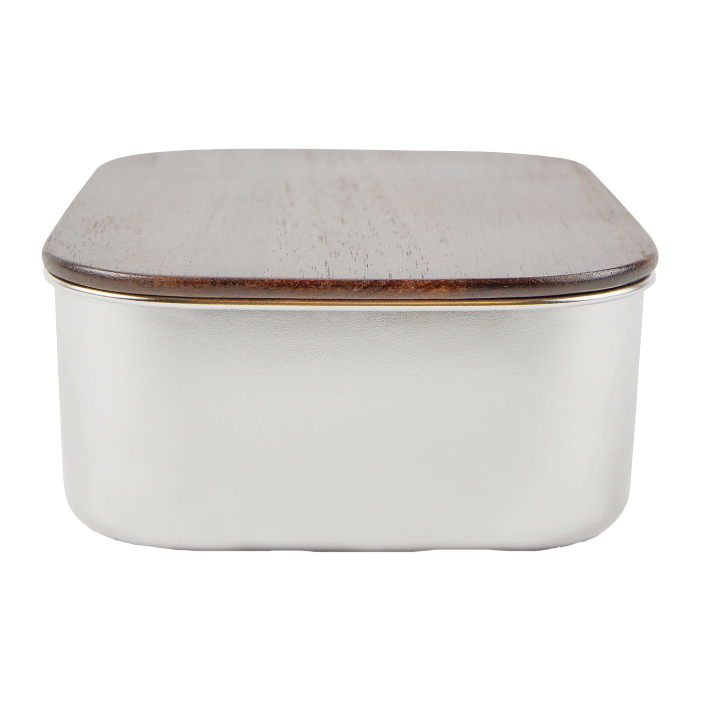 Silver-Brown - Side - Vinga Ciro Steel Lunch Box