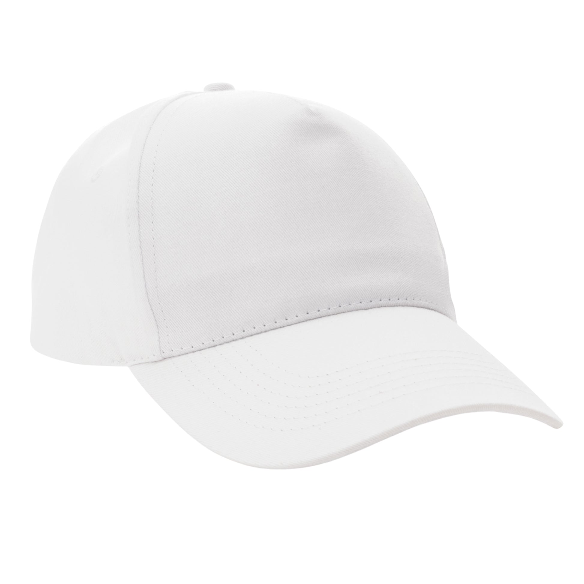 White - Front - XD Collection 5 Panel Cotton Recycled Cap