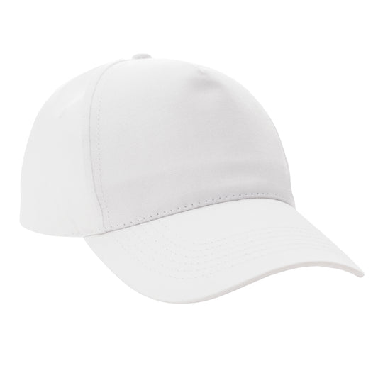 White - Front - XD Collection 5 Panel Cotton Recycled Cap