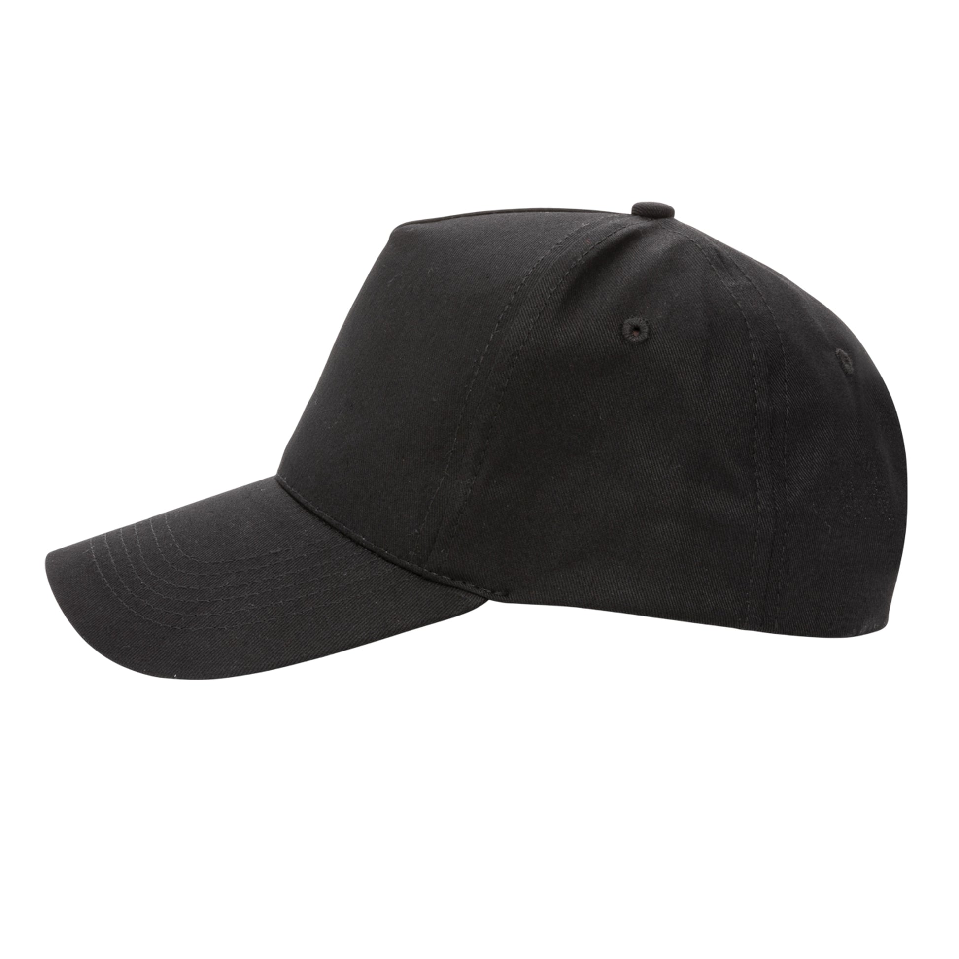 Black - Side - XD Collection 5 Panel Cotton Recycled Cap