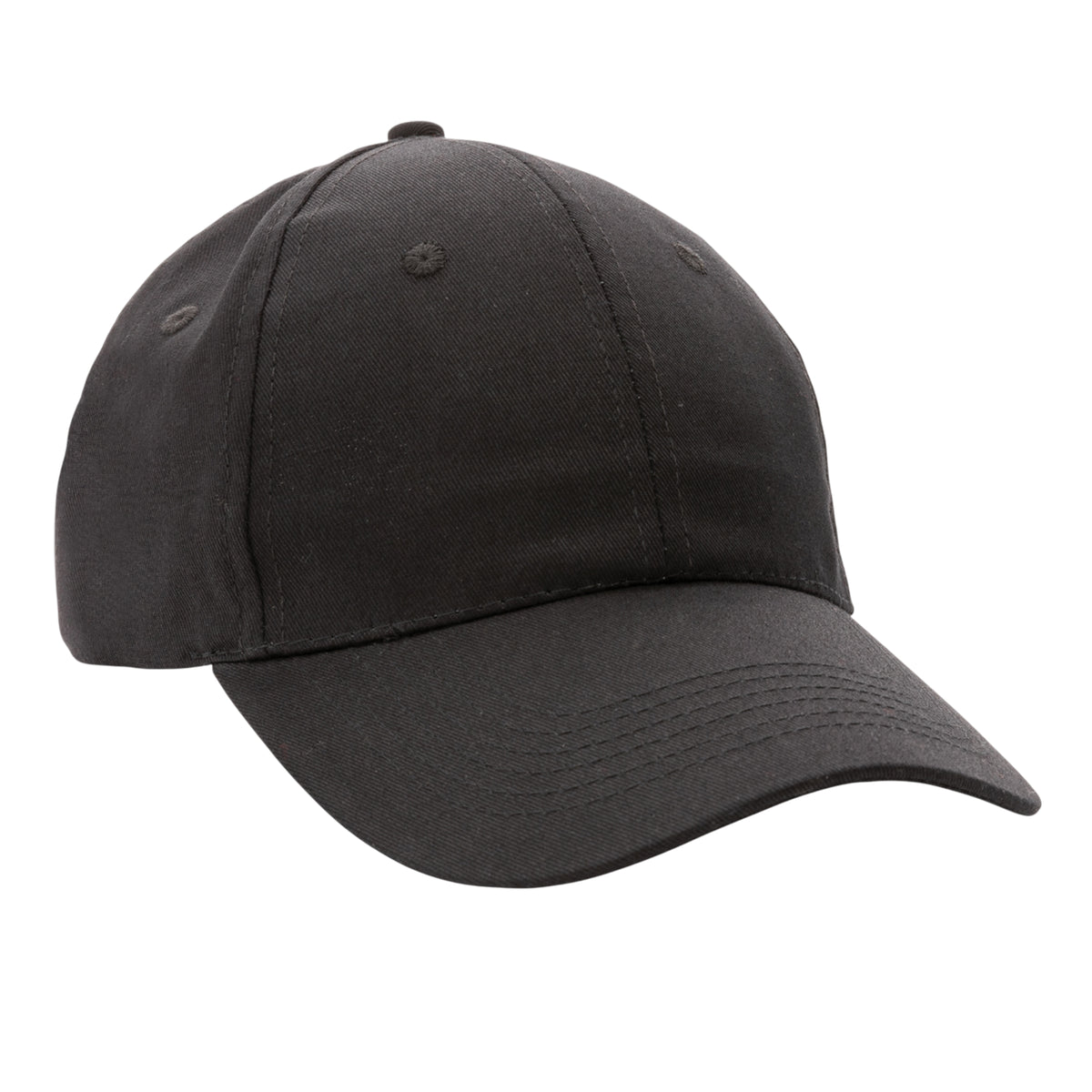 Black - Front - XD Collection Impact AWARE 6 Panel Recycled Cotton Cap