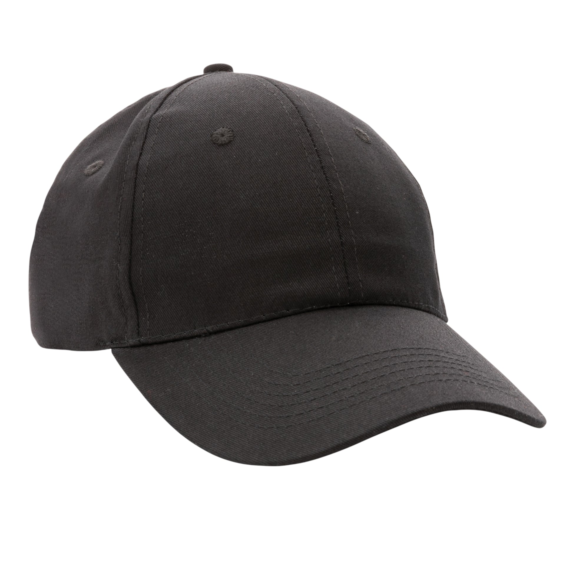 Black - Front - XD Collection Impact AWARE 6 Panel Recycled Cotton Cap