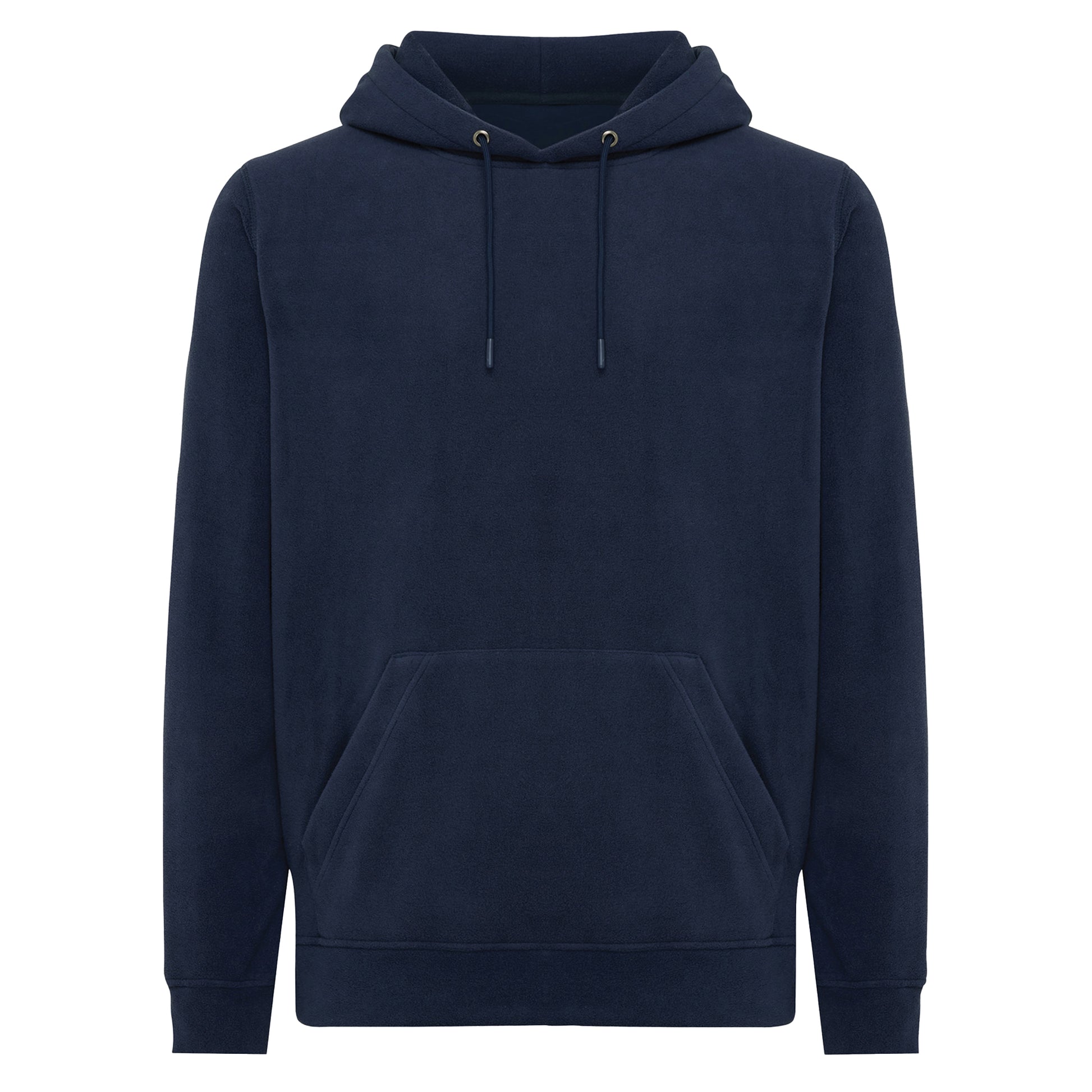 Navy - Front - Iqoniq Unisex Adult Trivor Microfleece Hoodie