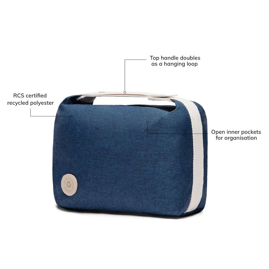 Blue - Close up - Vinga Sortino Toiletry Bag
