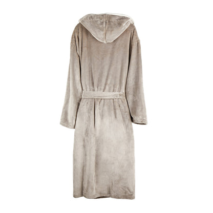 Grey - Back - Vinga Unisex Adult Louis Luxury Plush Dressing Gown