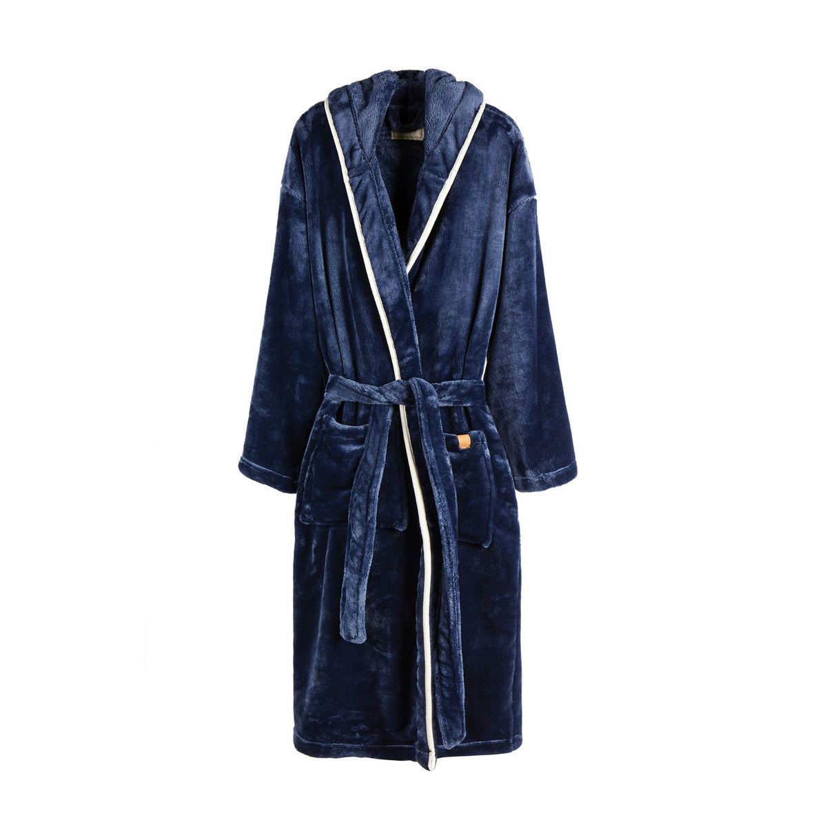 Navy - Front - Vinga Unisex Adult Louis Luxury Plush Dressing Gown