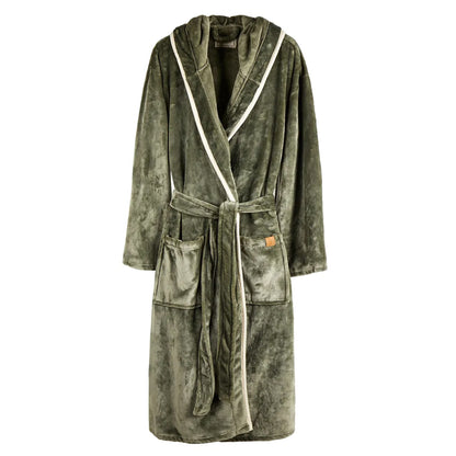 Green - Front - Vinga Unisex Adult Louis Luxury Plush Dressing Gown