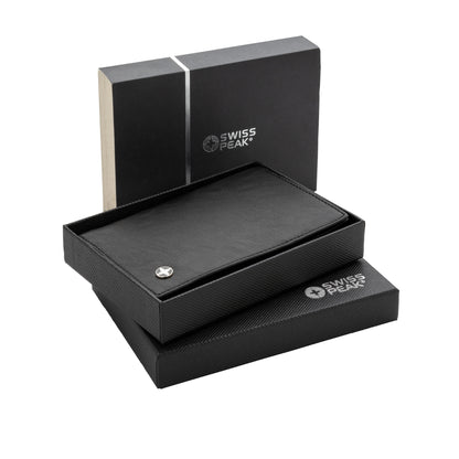 Black - Close up - Swiss Peak RFID Passport Cover
