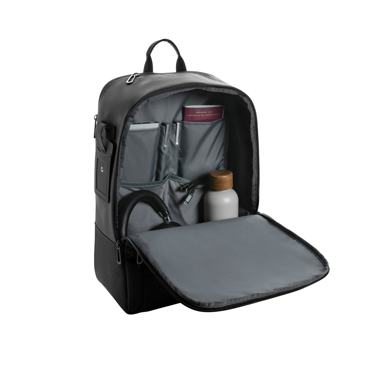 Black - Close up - XD Collection Dillon Foldable Aware Backpack