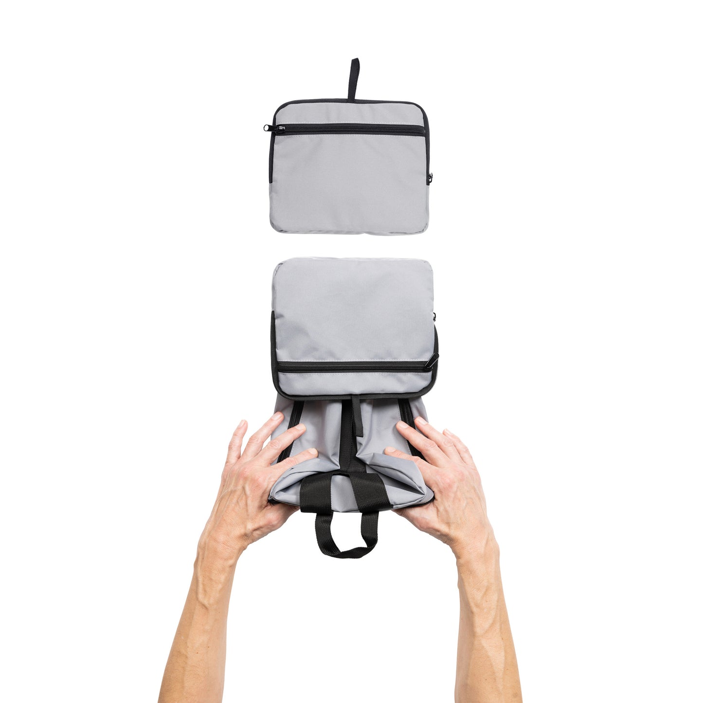 Grey - Close up - XD Collection Dillon Foldable Aware Backpack