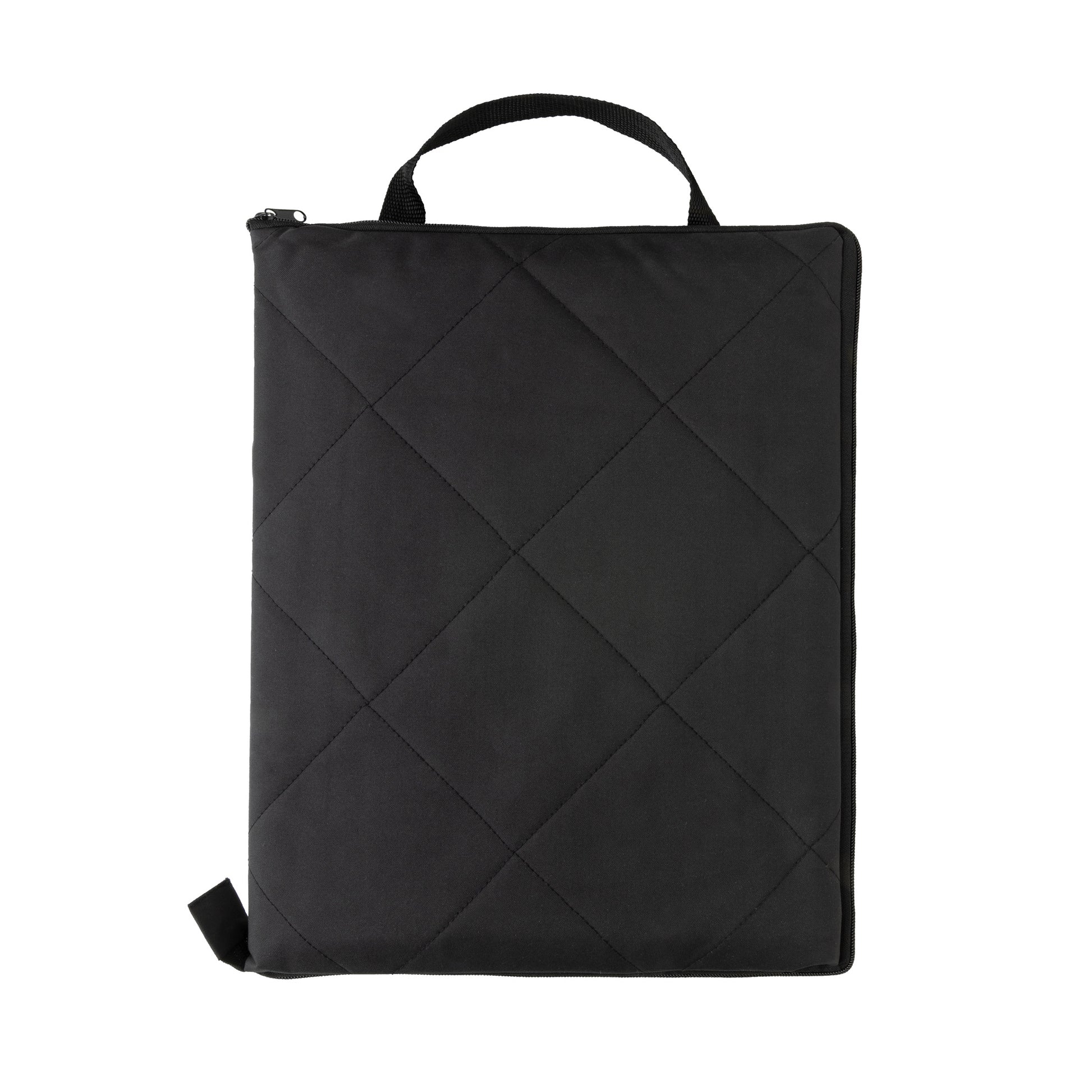 Black - Back - XD Collection RPET Quilted Picnic Blanket