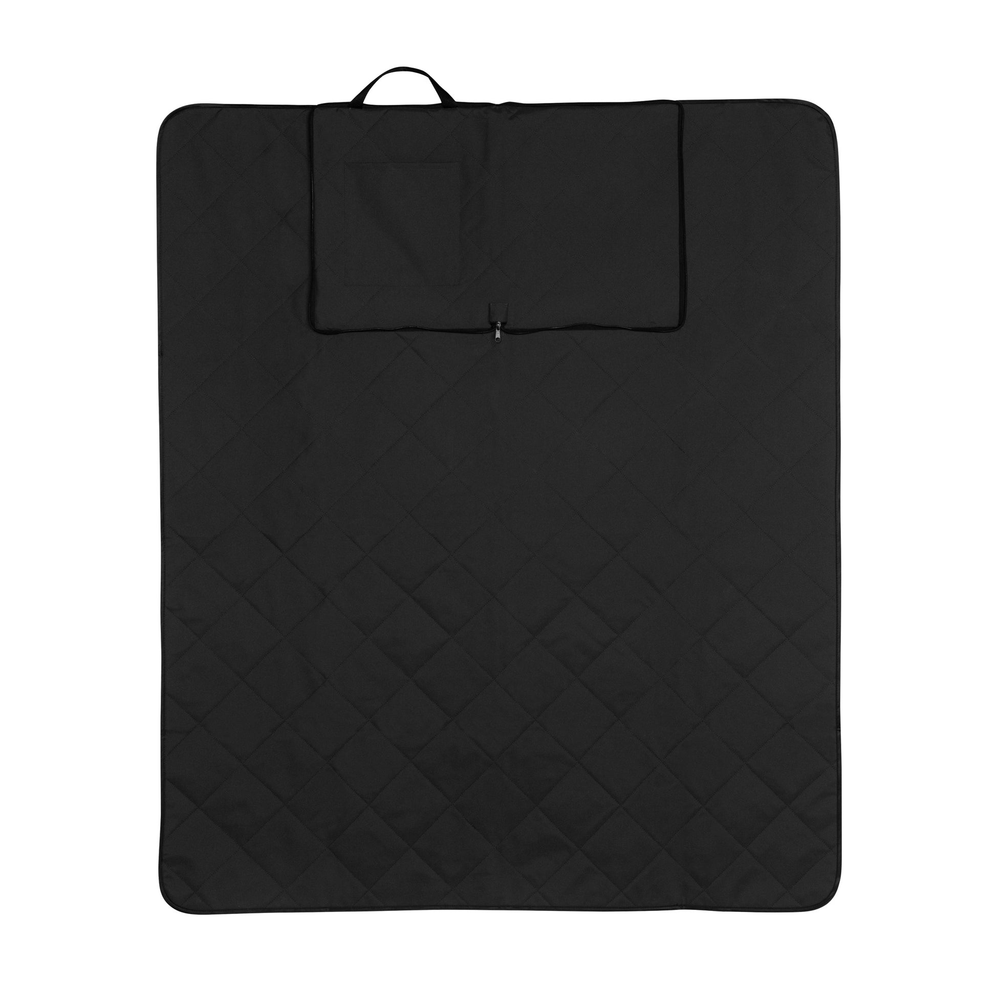 Black - Side - XD Collection RPET Quilted Picnic Blanket
