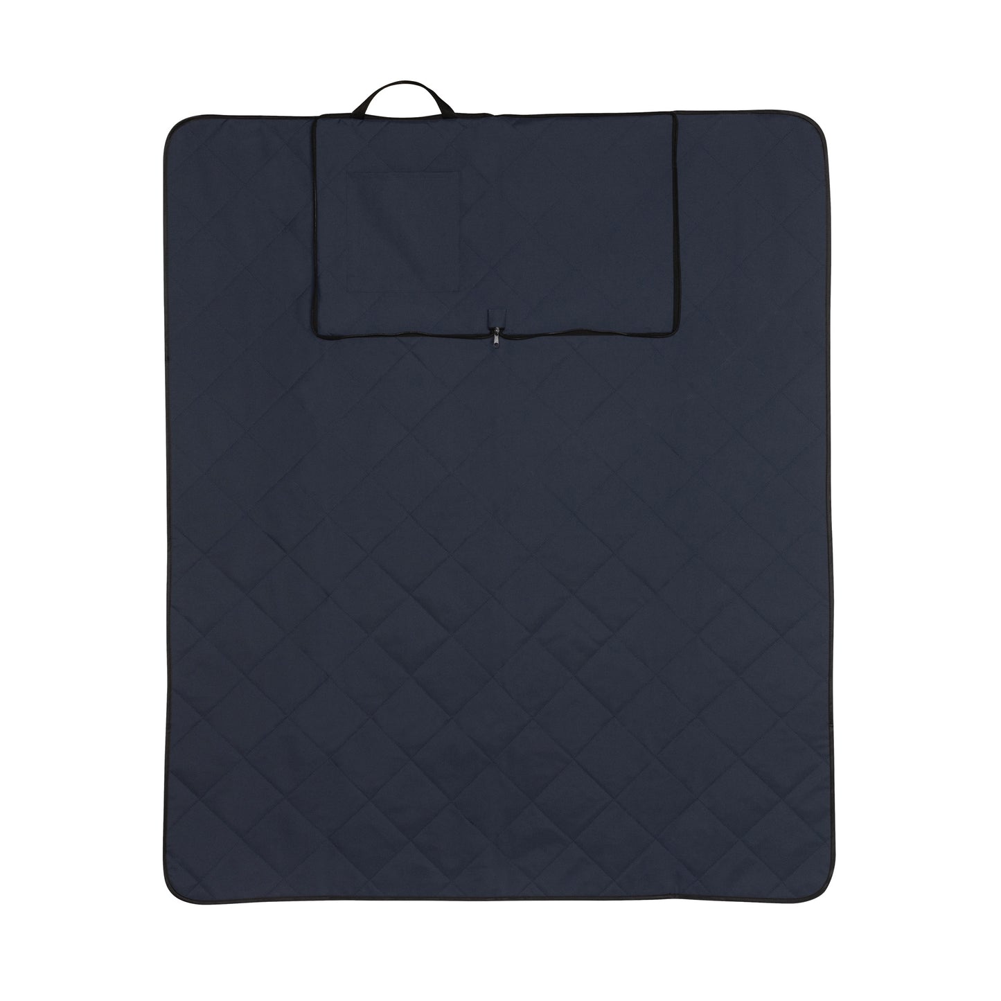 Navy - Side - XD Collection RPET Quilted Picnic Blanket