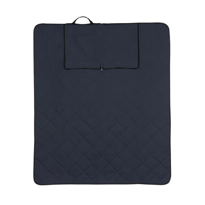 Navy - Side - XD Collection RPET Quilted Picnic Blanket