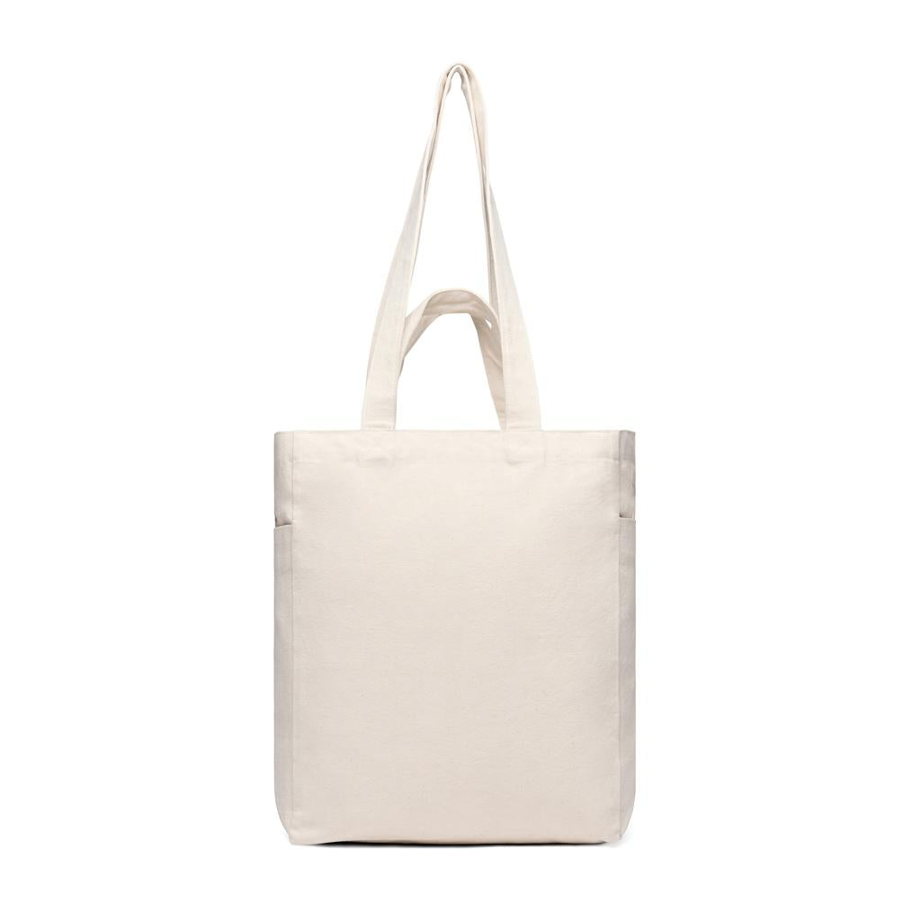 Off White - Close up - Vinga Hilo Aware Recycled Canvas Zipped Tote Bag