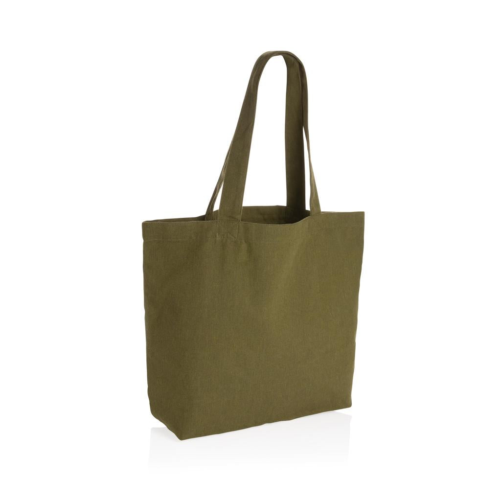 Green - Back - XD Collection Recycled Canvas Undyed Tote Bag