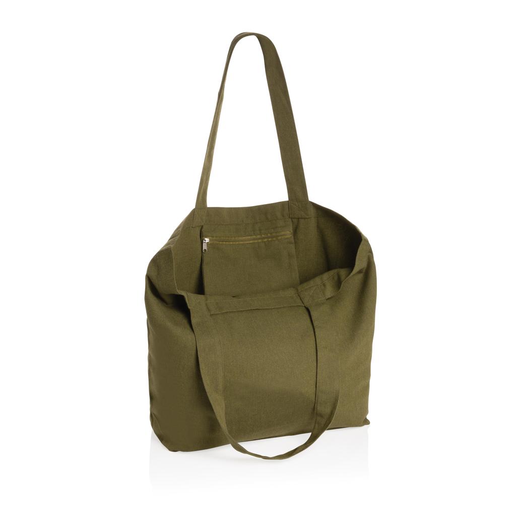 Green - Side - XD Collection Recycled Canvas Undyed Tote Bag