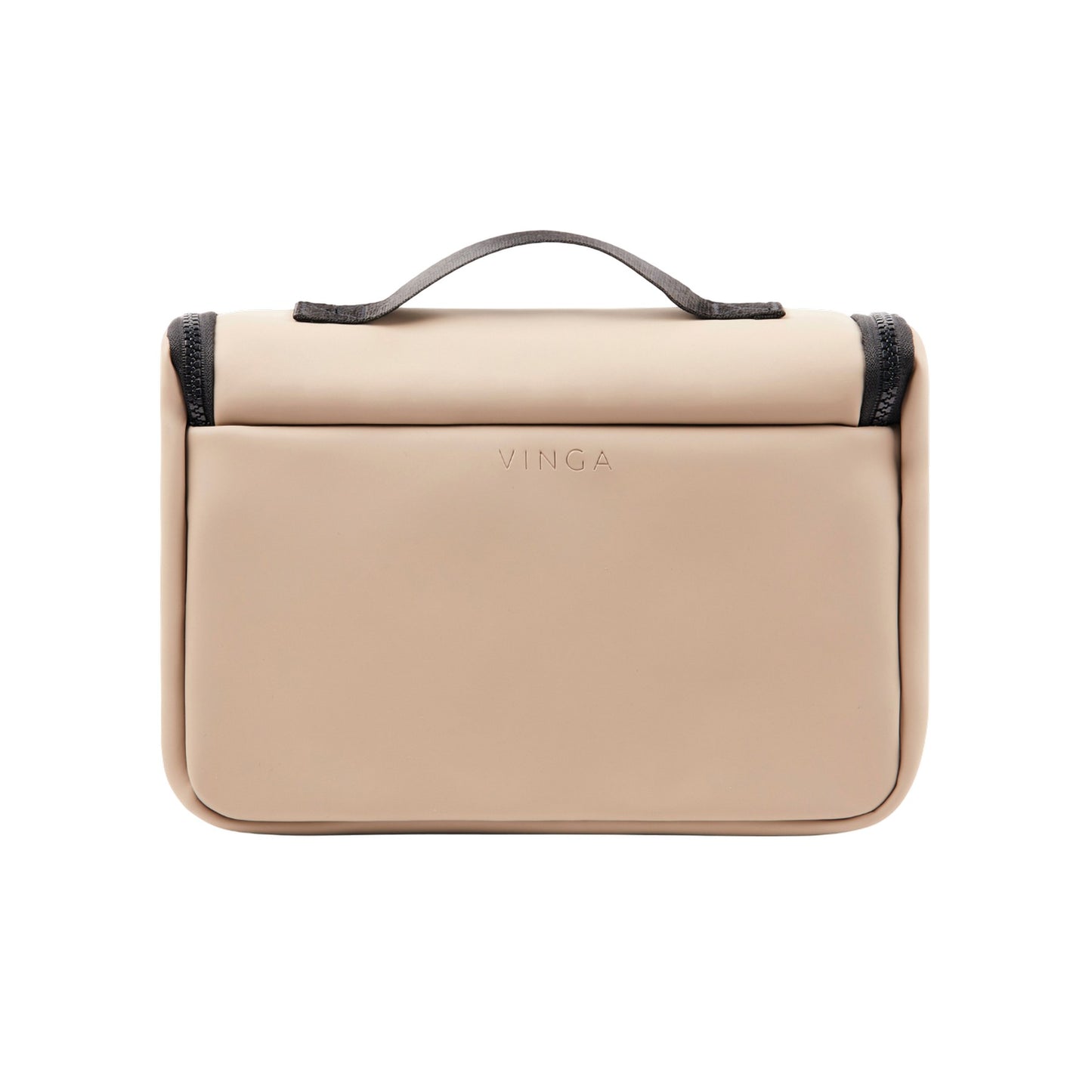 Greige - Back - Vinga Baltimore Travel Toiletry Bag