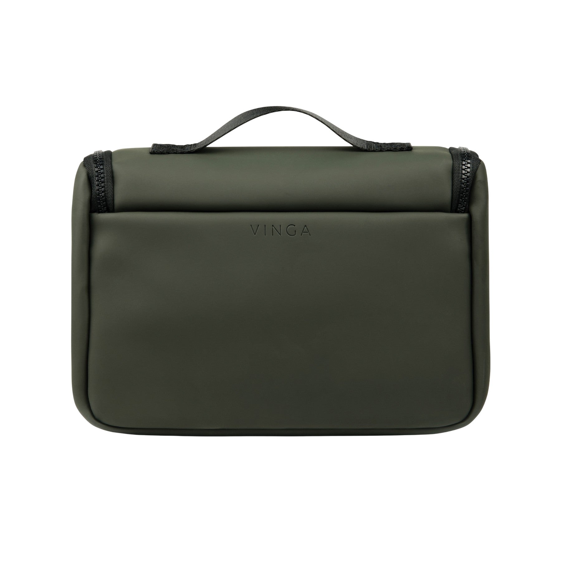 Green - Back - Vinga Baltimore Travel Toiletry Bag